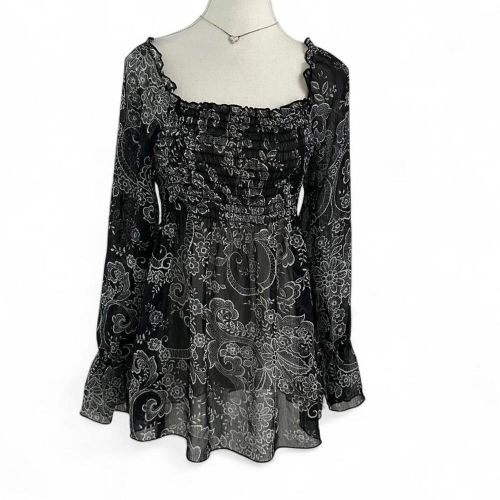 DUO Maternity Womens Baby Doll Pasily Flowy Boho Cute Blouse Size Small